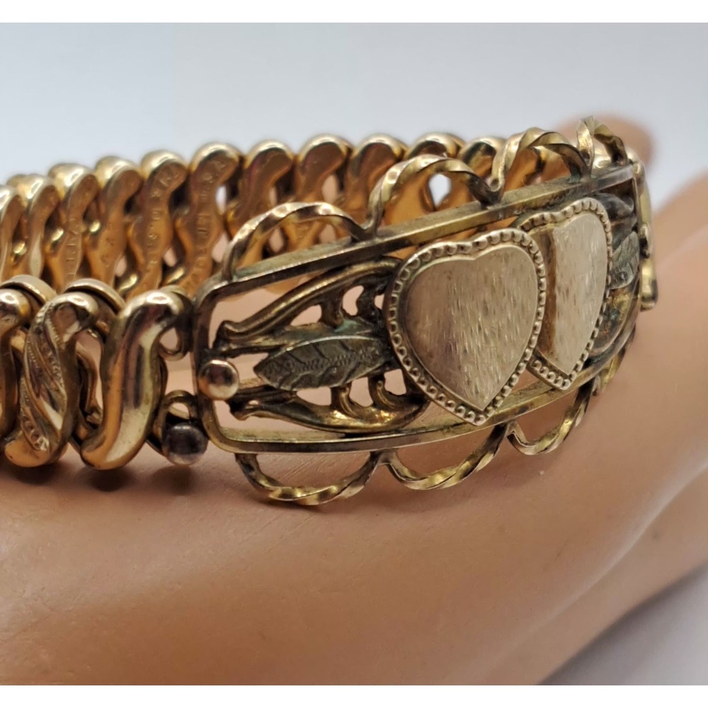 Antique D.F.B. & Co Carmen Gold Filled Sweetheart Expandable Bracelet